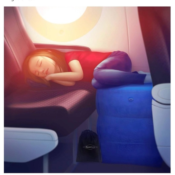 NEW NEVER USED RestZone Inflatable Airplane Travel Pillow for Kids or Legs - Picture 6 of 9